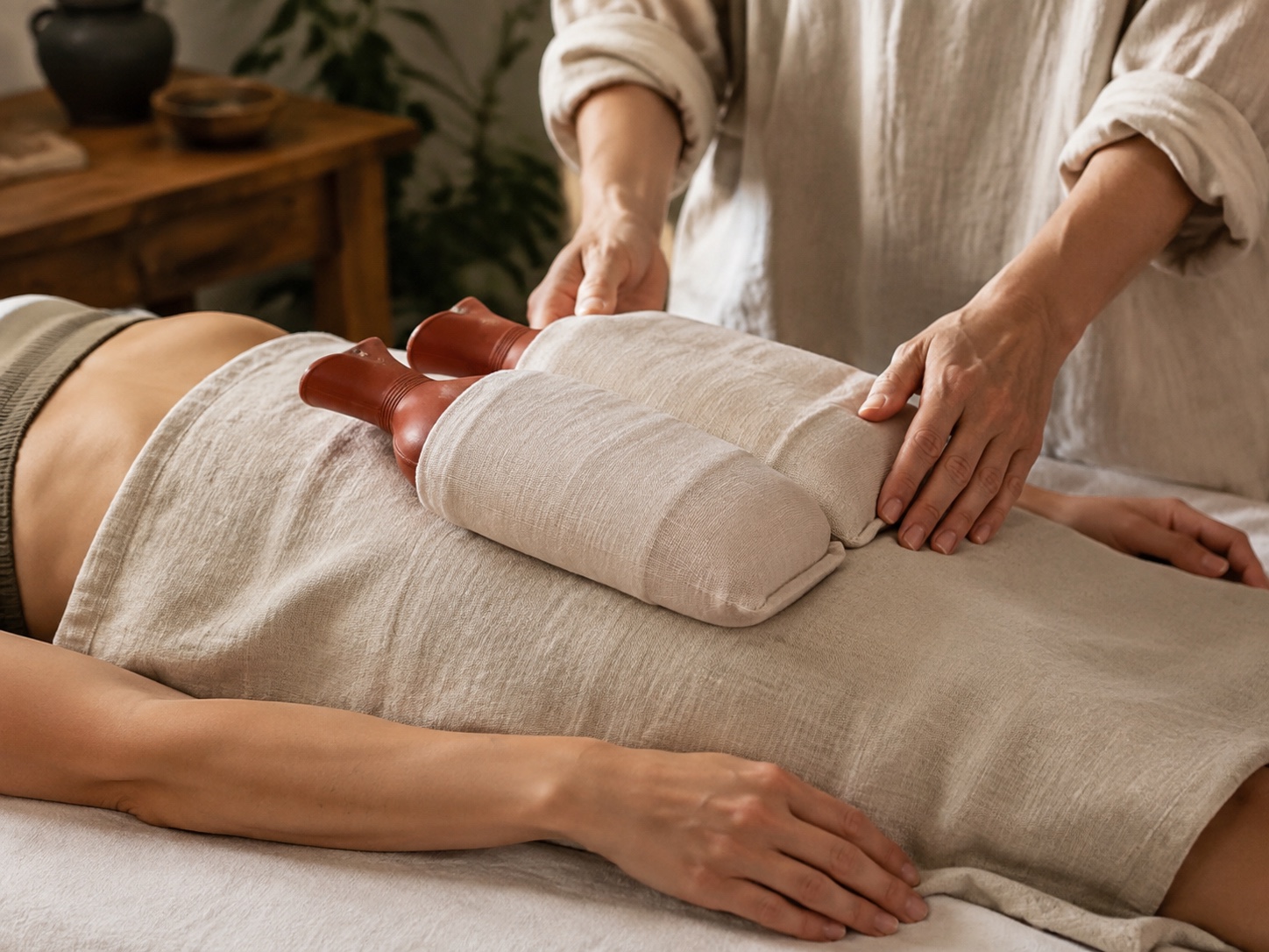 Chi Nei Tsang and Taoist abdominal massage with local heat